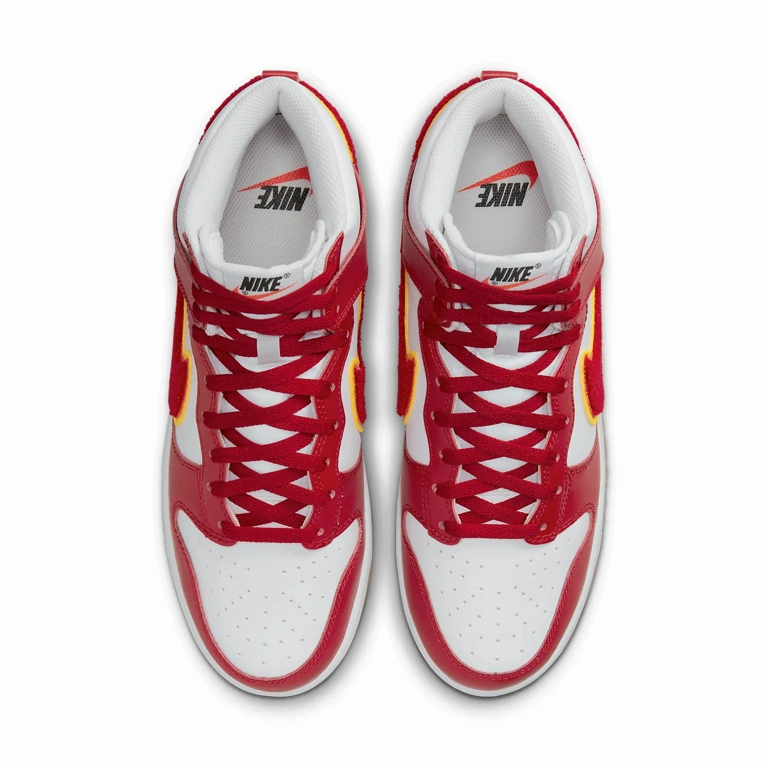 Chris Webber Shoes Nike Nike Dunk High 'Chenille Swoosh' DR8805-101 Men's White Gym Red Lifestyle Shoes