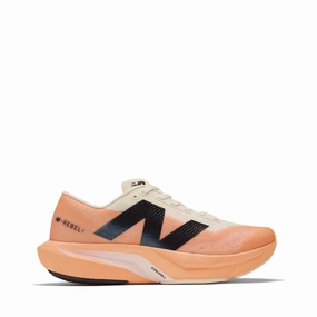 New Balance Women's FuelCell Rebel v4 Sneaker in Hot Mango/Angora/Black Best New Balance Stability Shoes