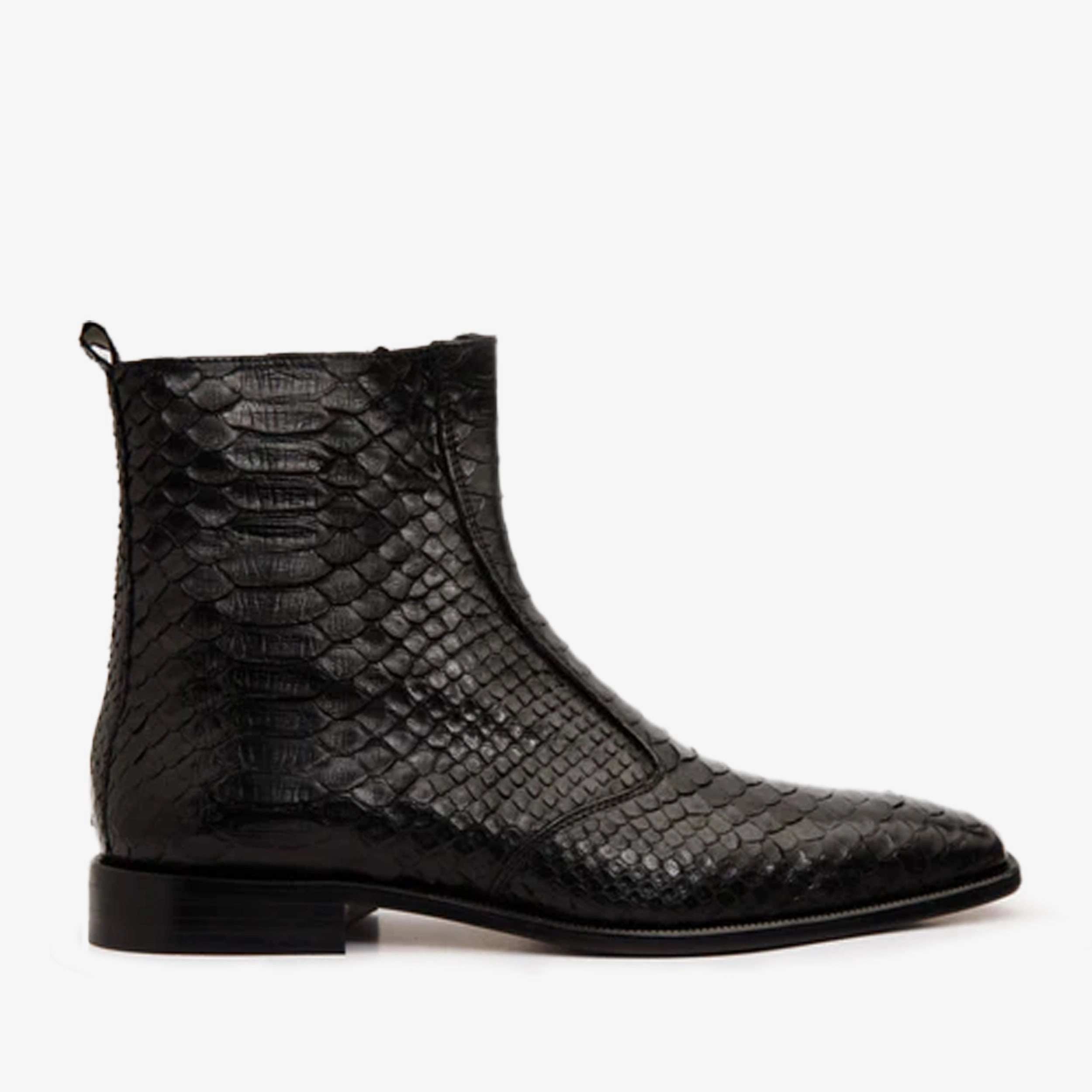 Gold Metallic Boots The Boss Black Pythn Snk Zip-Up Leather Men Boot Limited Edition