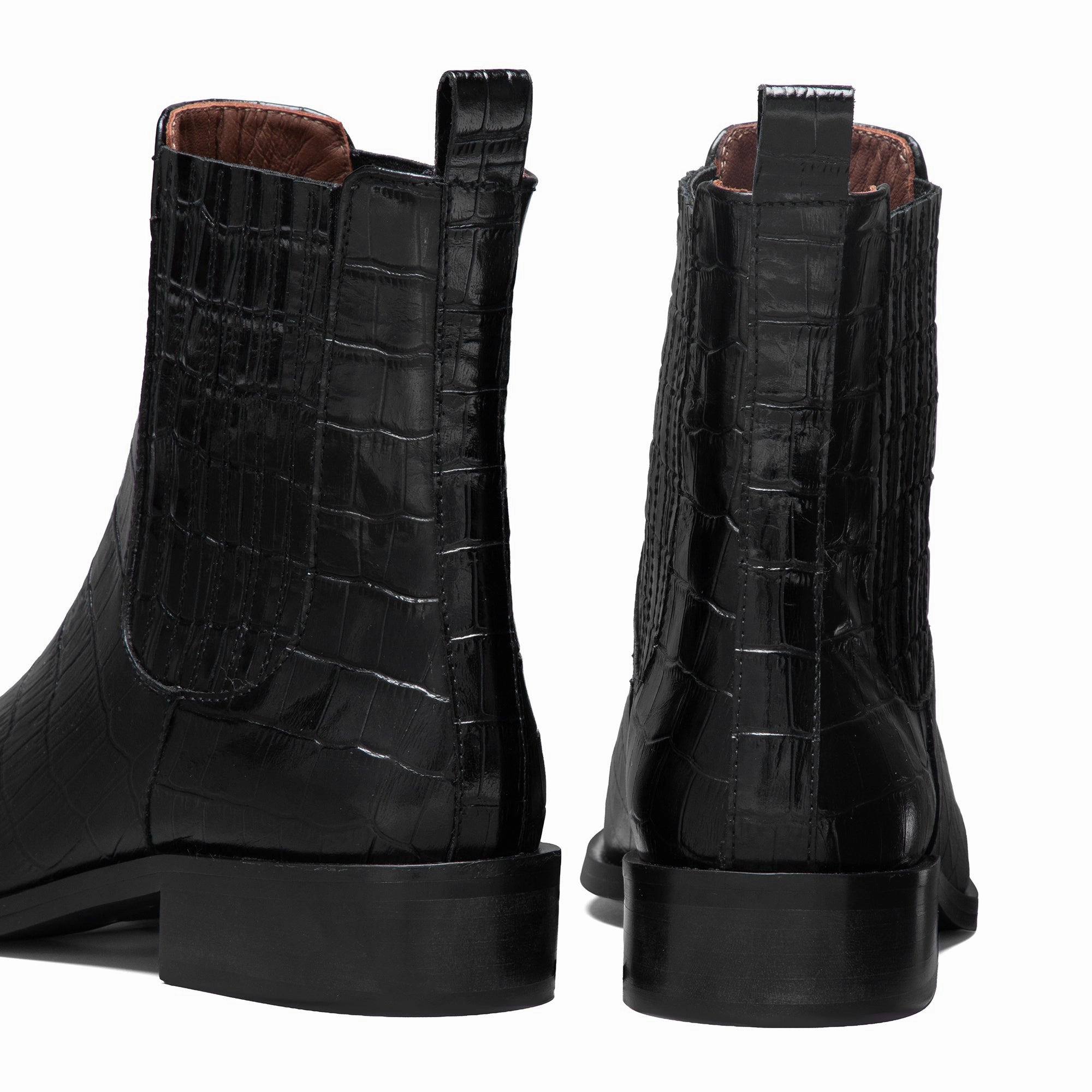 Chelsea Boots NULL Vendme Chey Croco Black Calfskin Leather Chelsea Boots