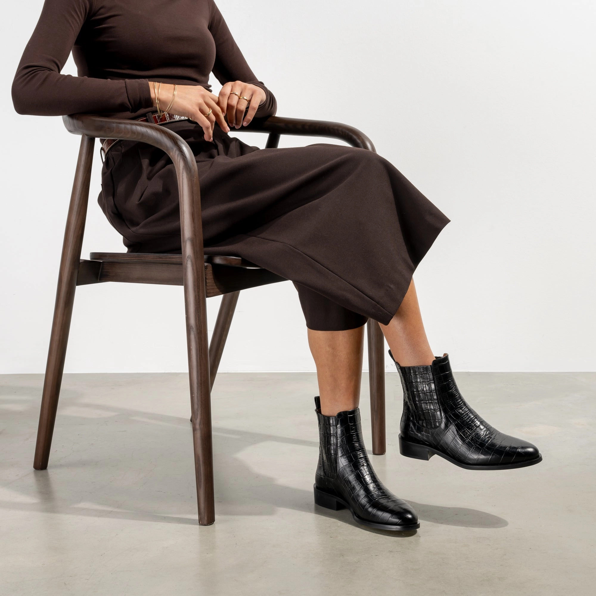 Vendme Chey Croco Black Calfskin Leather Chelsea Boots Chelsea Boots In The Spring