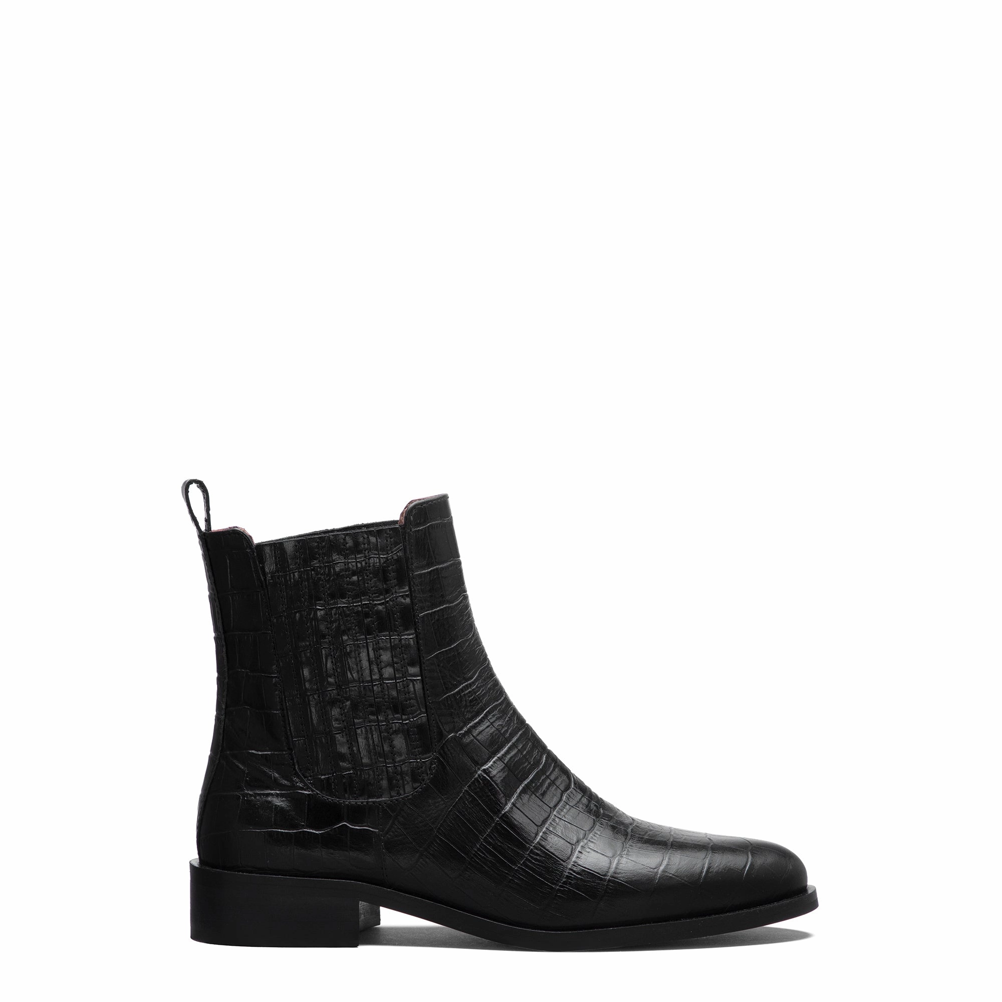 Classics Chelsea Boots Vendme Chey Croco Black Calfskin Leather Chelsea Boots