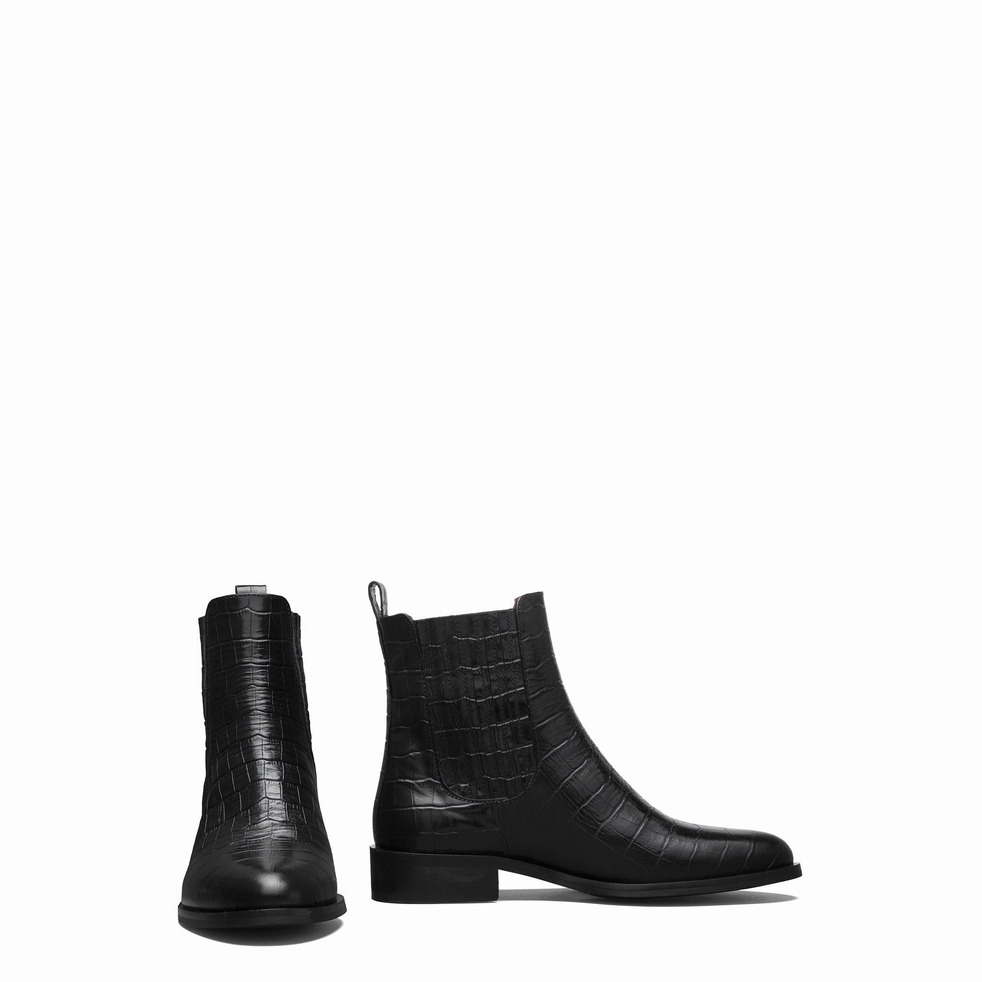 Valentino Studded Chelsea Boots Vendme Chey Croco Black Calfskin Leather Chelsea Boots