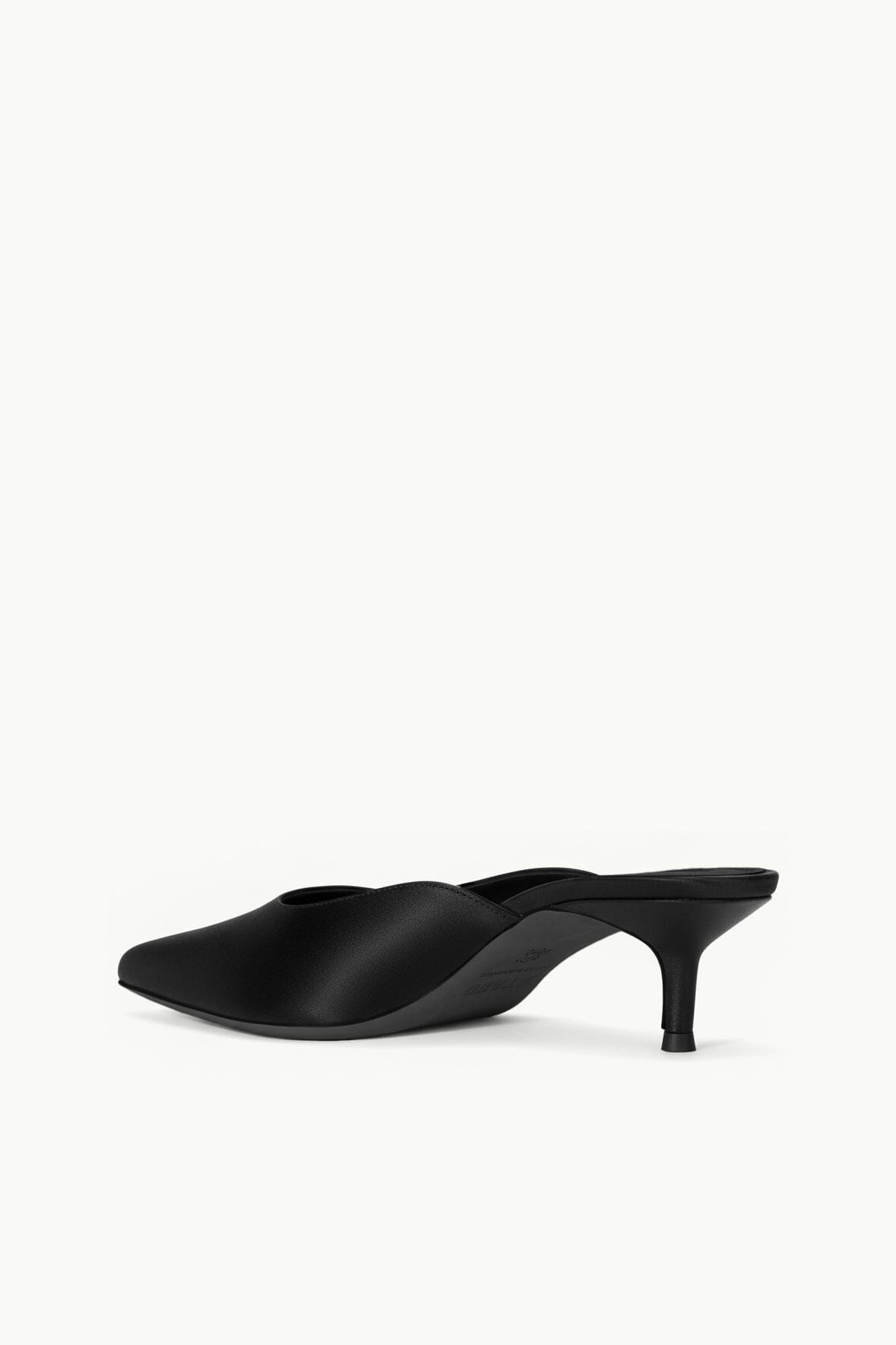 SEBASTIAN KITTEN HEEL MULE | BLACK SATIN High Heeled Crocs Shoes