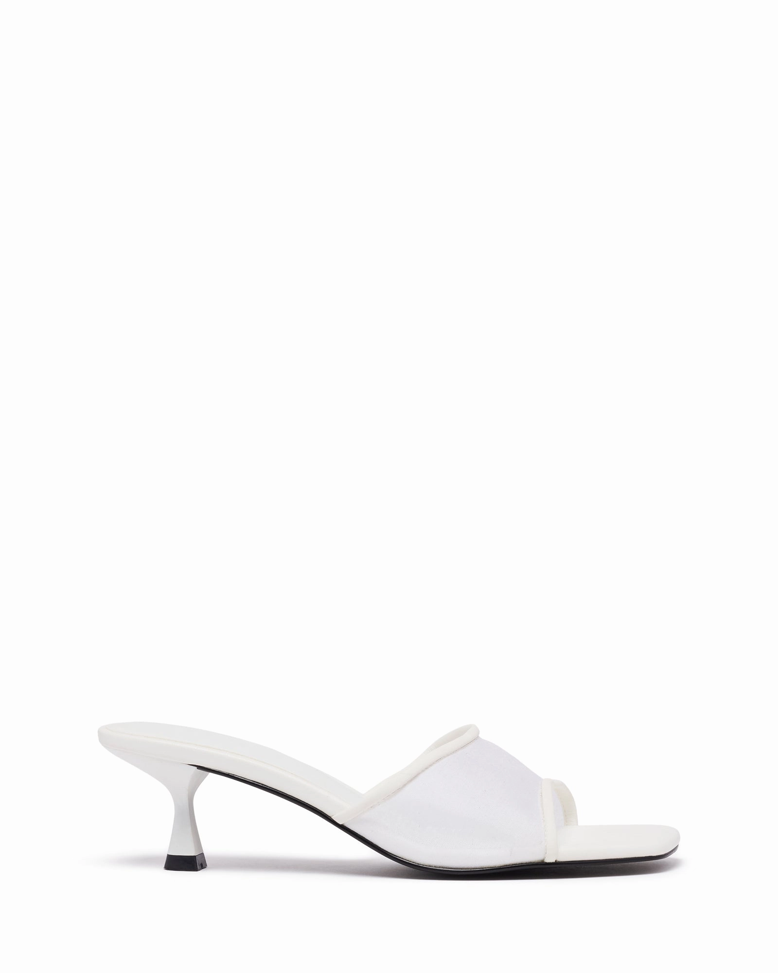 Lex Heel White Mesh Ankle Wrap High Heels