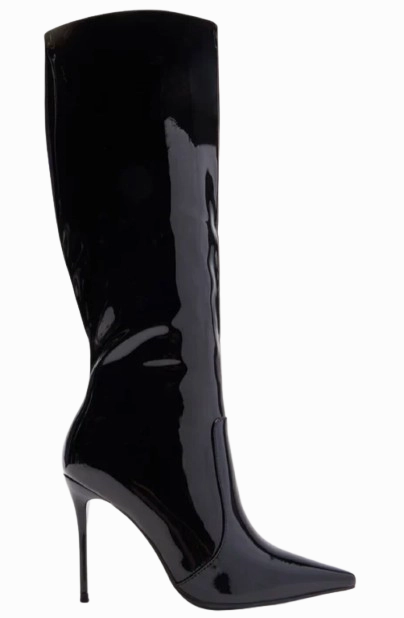 Shiny Surface Pointy Toe Pointy Heel Boots Most Comfortable Winter Boots