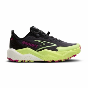 Brooks | Women's Caldera 8 Running Shoes - Grey/Black/Lime Best Trail Shoes For Ankle Support