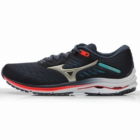 Mizuno Wave Rider 24 Men's Running Shoe - India Ink/Platinum Gold/Scuba Blue Running Shoes For Pronated Feet