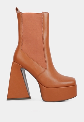 frosty high platform block heel chelsea boot Metro Chelsea Boots