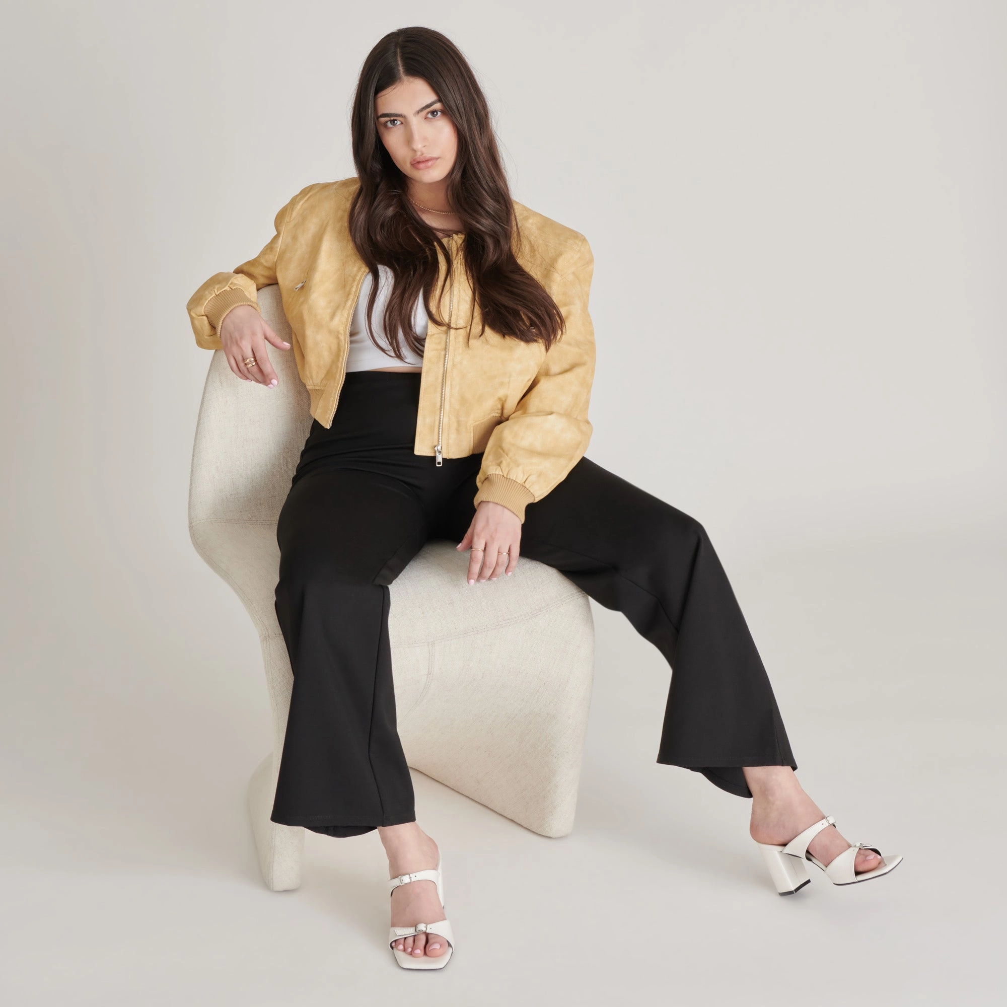 High Heel Jelly Shoes SHANE HEELS OFF WHITE CRINKLE PATENT