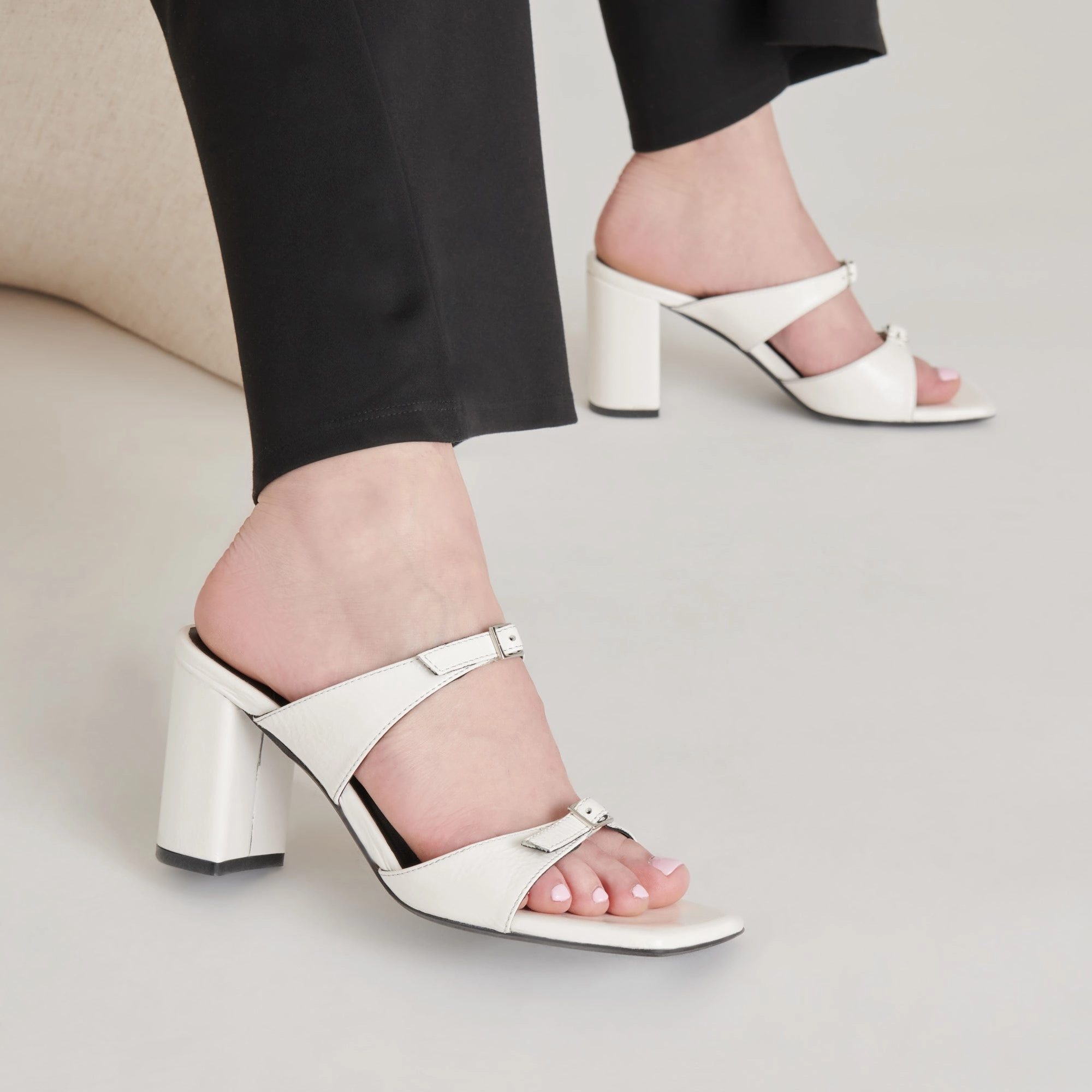 Shoes High Heels SHANE HEELS OFF WHITE CRINKLE PATENT