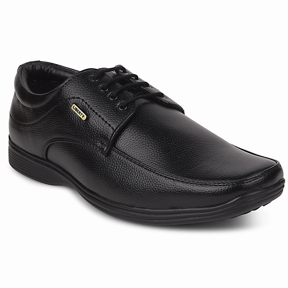 Cap Toe Lace-up Shoes Fortune Black Formal Lacing Derby Shoes For Men R573-05 By Liberty