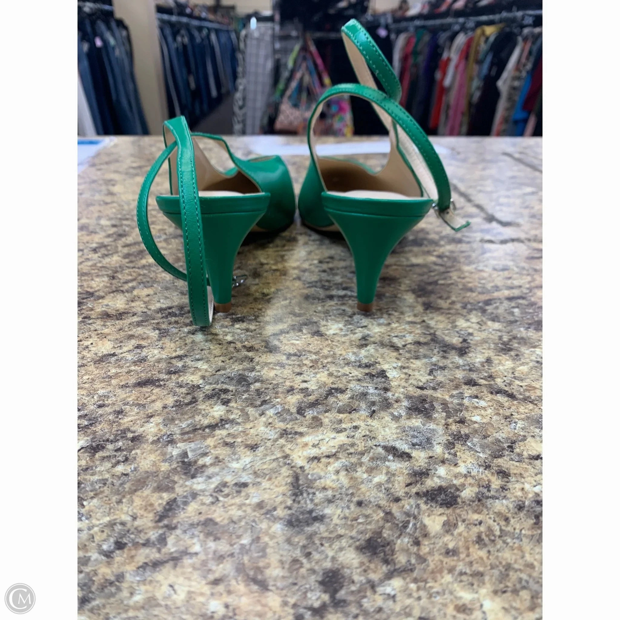 Shoes Heels Kitten By Anthropologie In Green, Size: 8 Skull High Heels