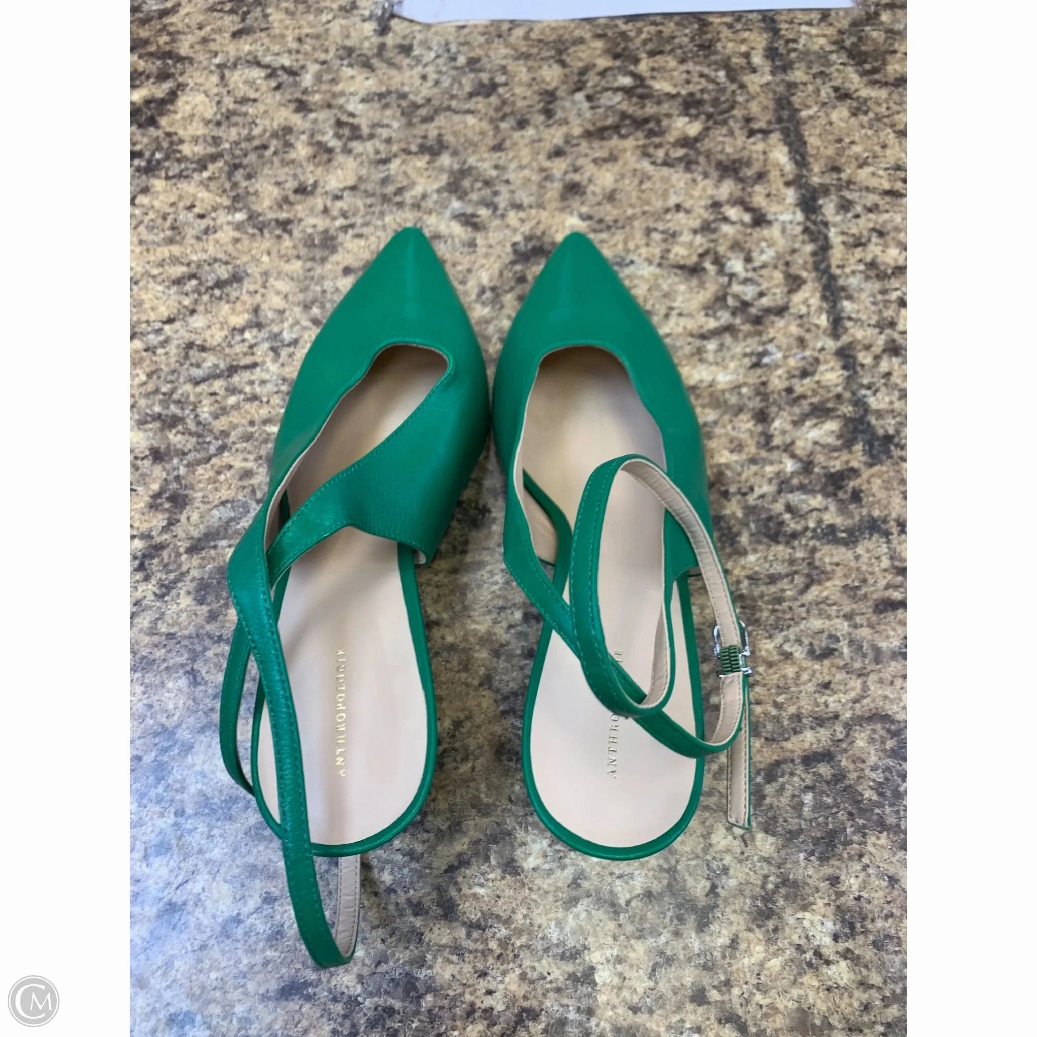 Shoes Heels Kitten By Anthropologie In Green, Size: 8 Strappy High Heel Shoes