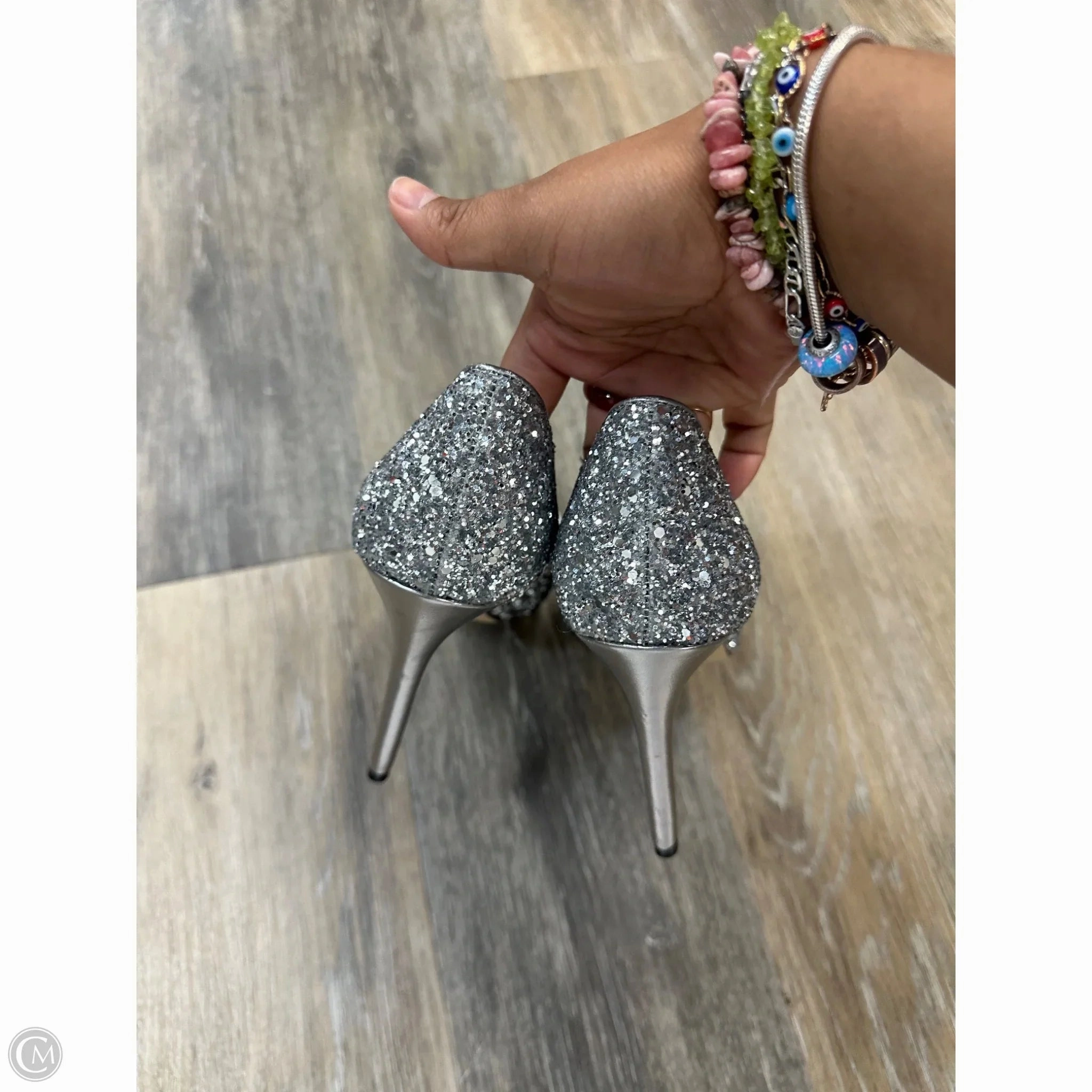 High Heel Shoe Shopping Shoes Heels Kitten By Badgley Mischka In Silver, Size: 7.5