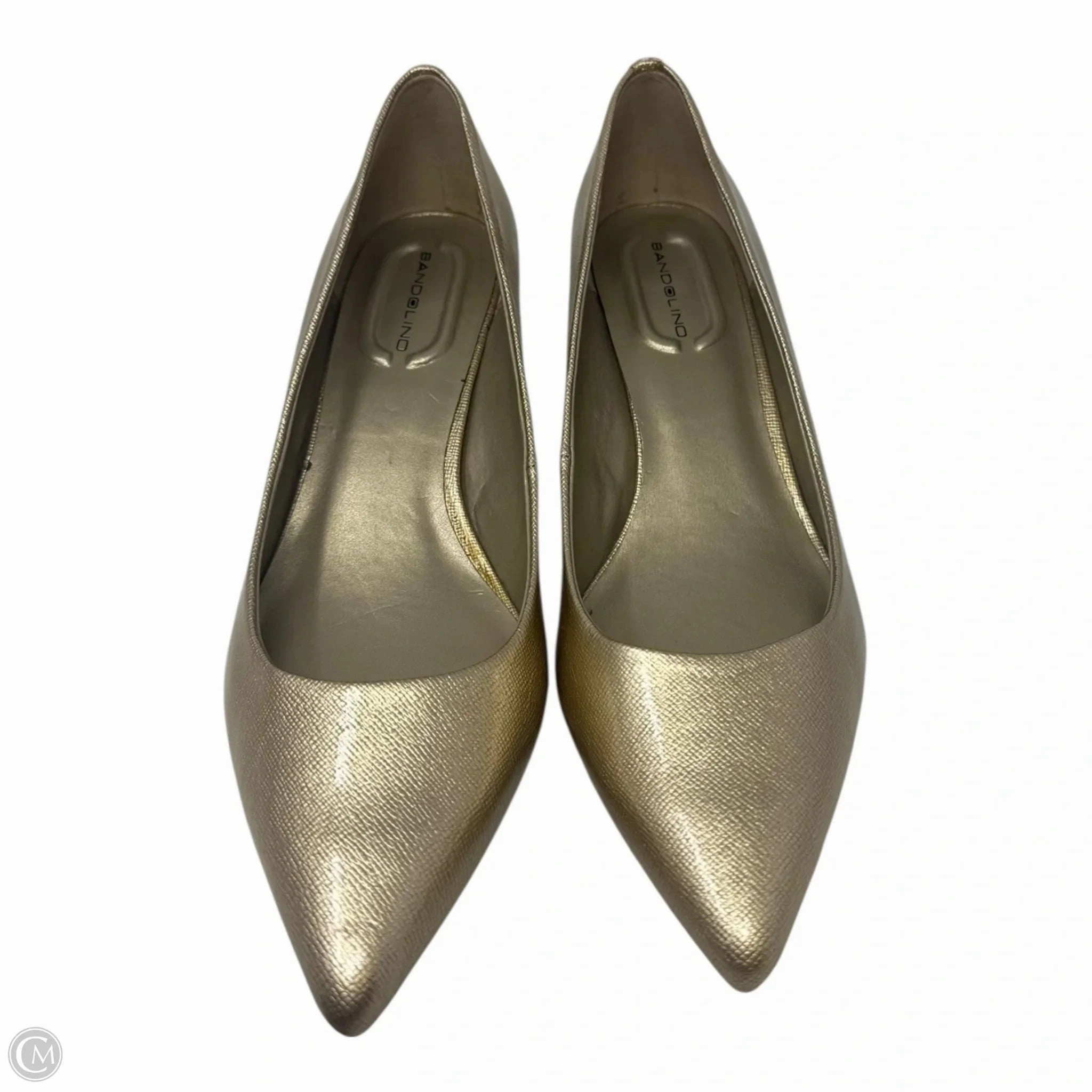 Knee High Boots Heel Shoes Heels Kitten By Bandolino In Gold, Size: 10