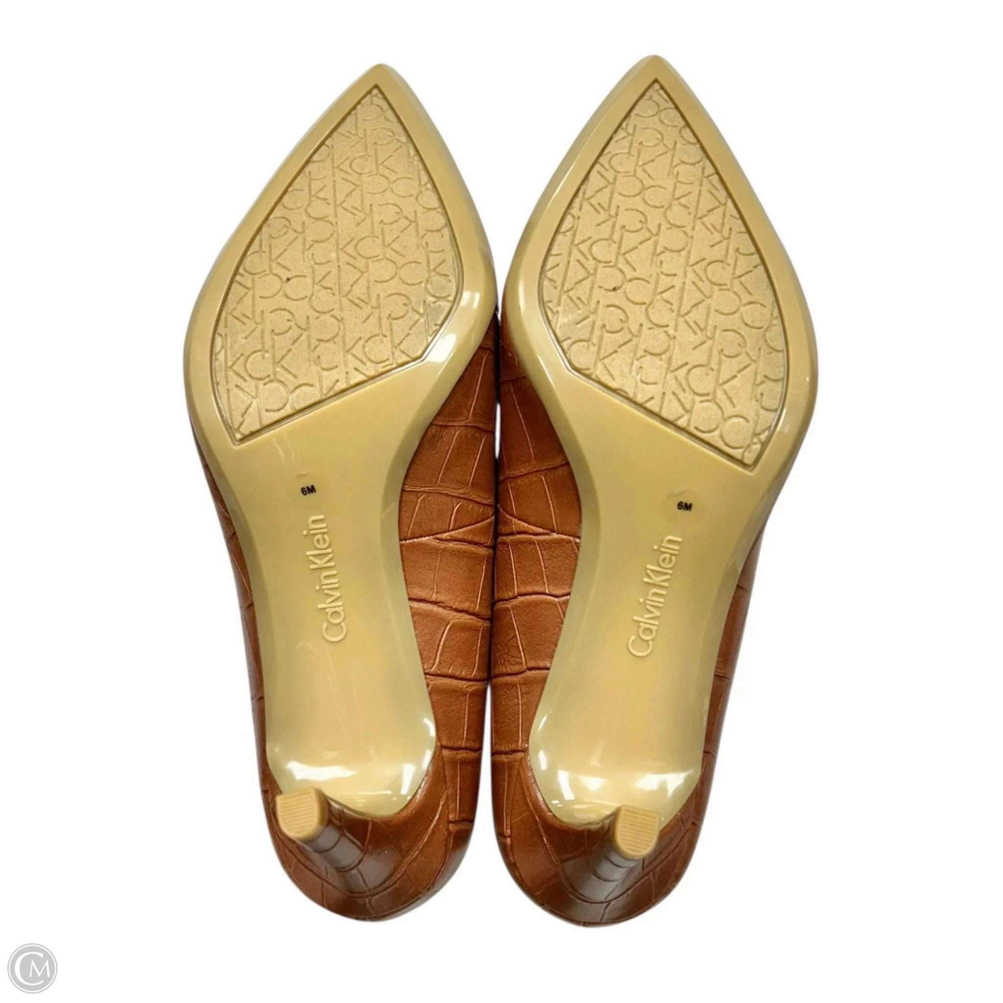 Shoes Heels Kitten By Calvin Klein In Brown, Size: 6 High Heel Race Dc