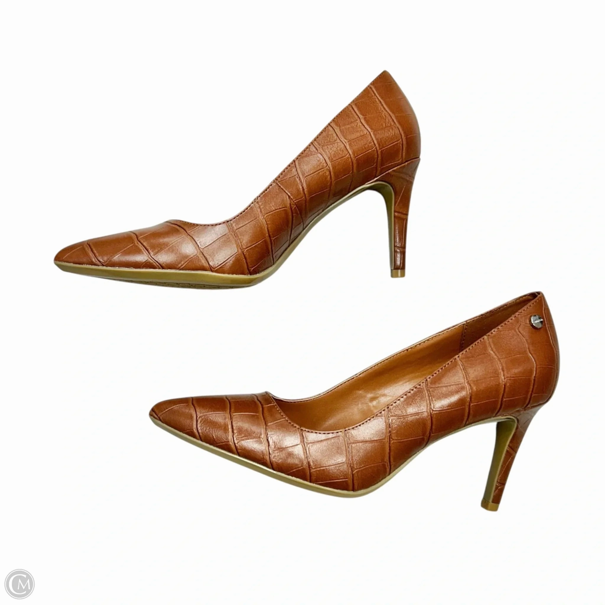 Shoes Heels Kitten By Calvin Klein In Brown, Size: 6 High Heel Bottle