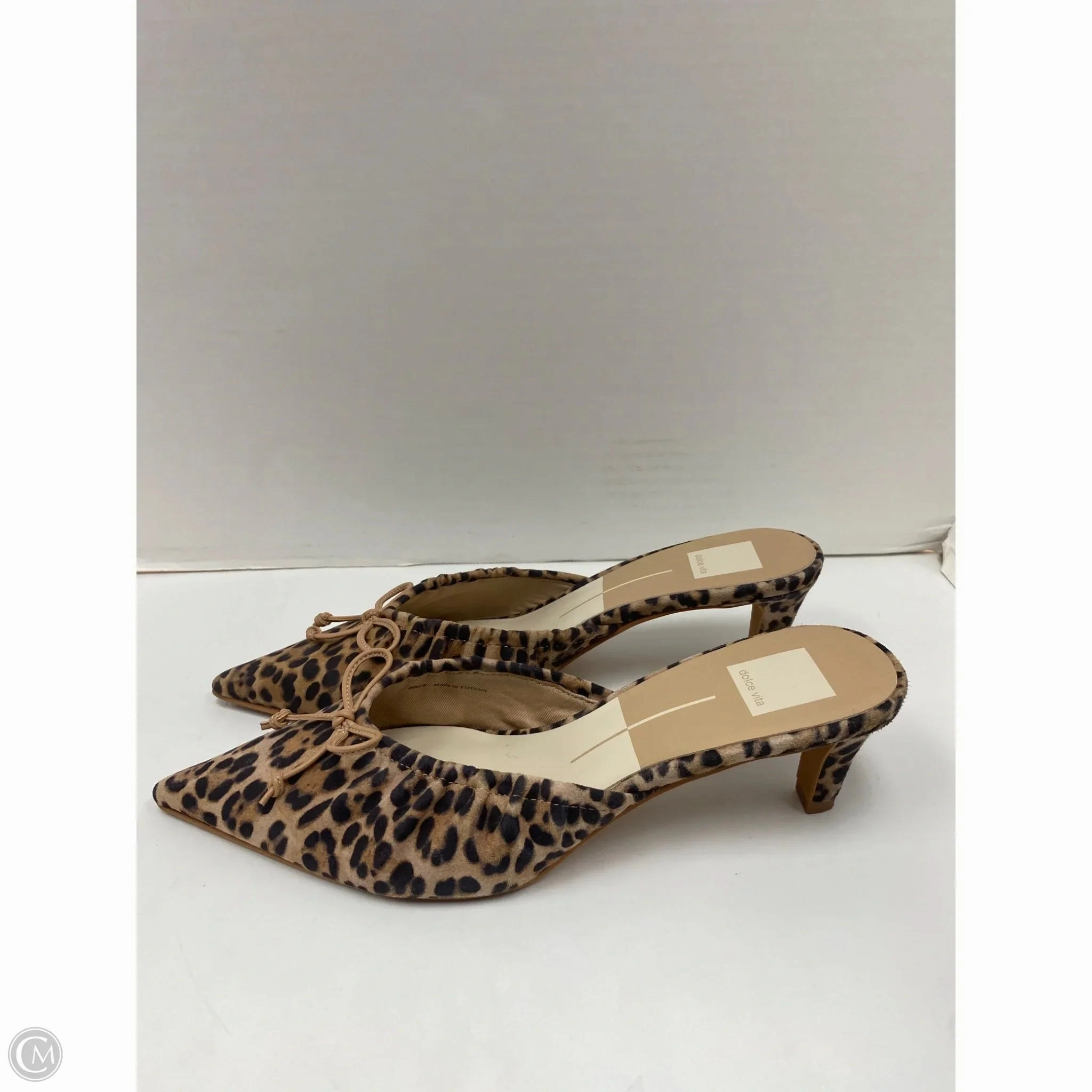 Heel Loafers Shoes Heels Kitten By Dolce Vita In Animal Print, Size: 9