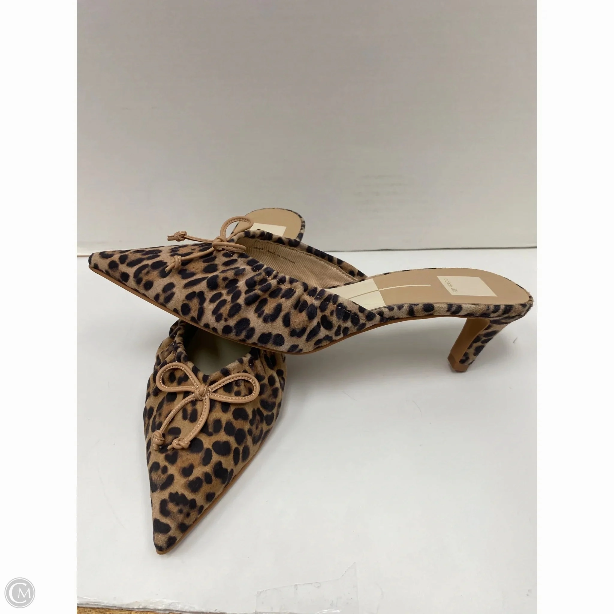 Shoes Heels Kitten By Dolce Vita In Animal Print, Size: 9 Knee High Leather Heel Boots