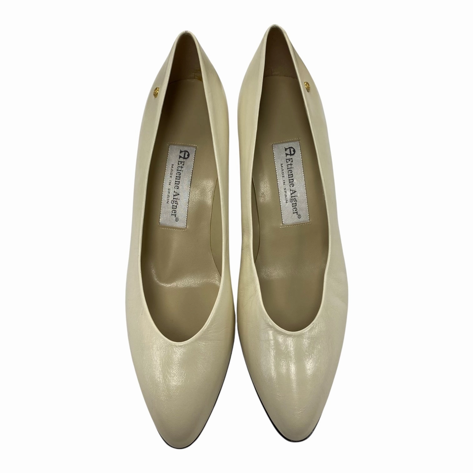 Jeans With High Heel Boots Shoes Heels Kitten By Etienne Aigner In Cream, Size:9