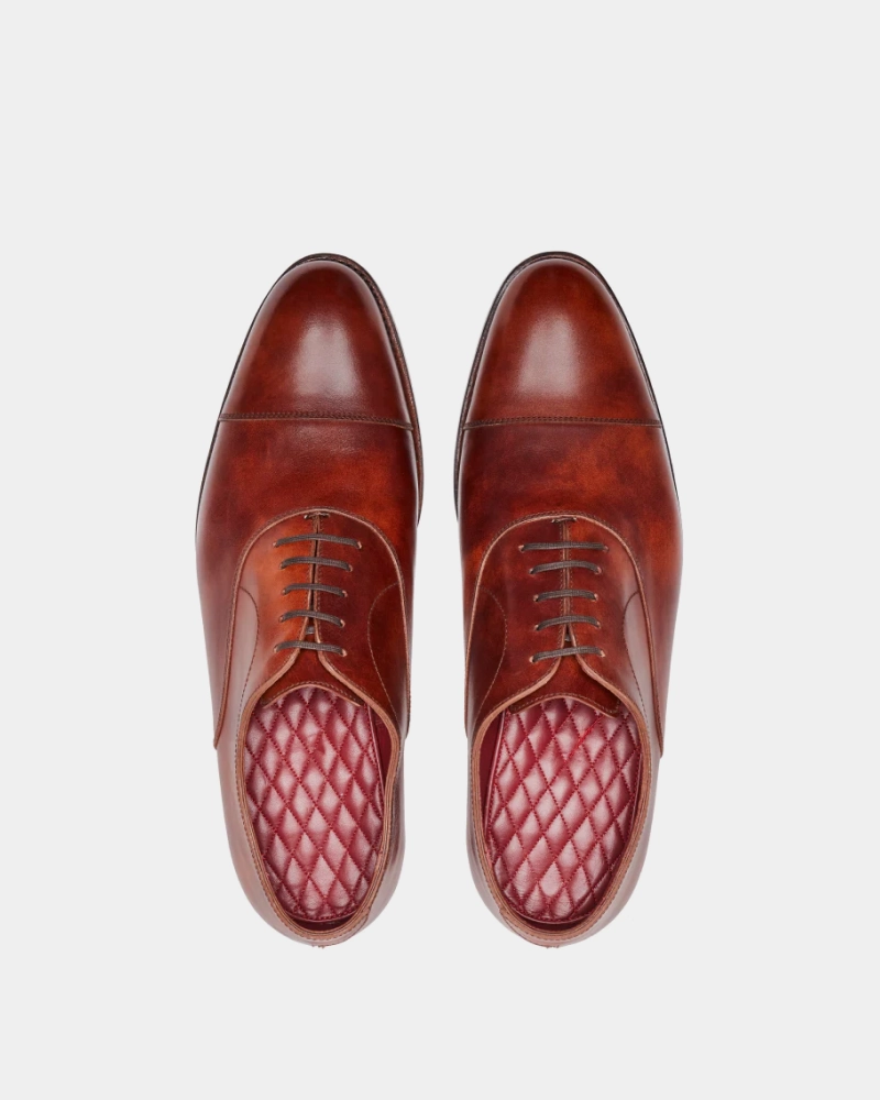 Oxfords Never Brogues Museum Cognac Cap Toe Oxford with Rubber Half Soles