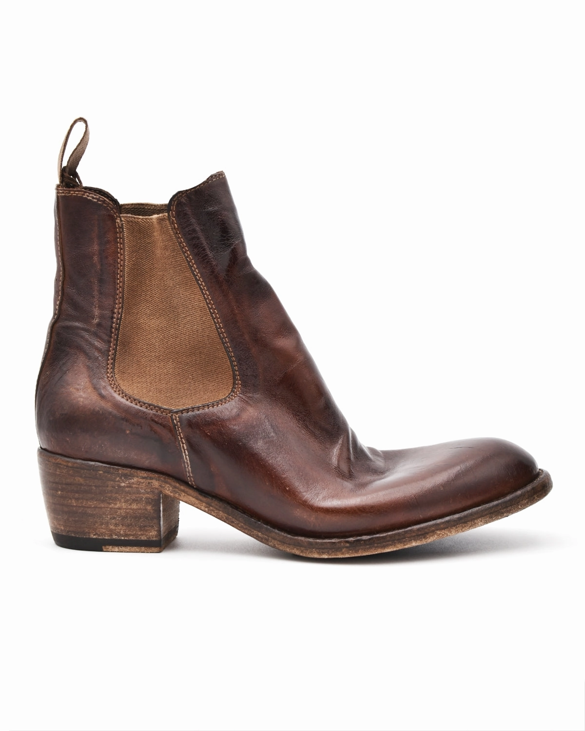Shoto Chelsea Boot in Crinkled Mahogany Brown Wildleder Chelsea Boots