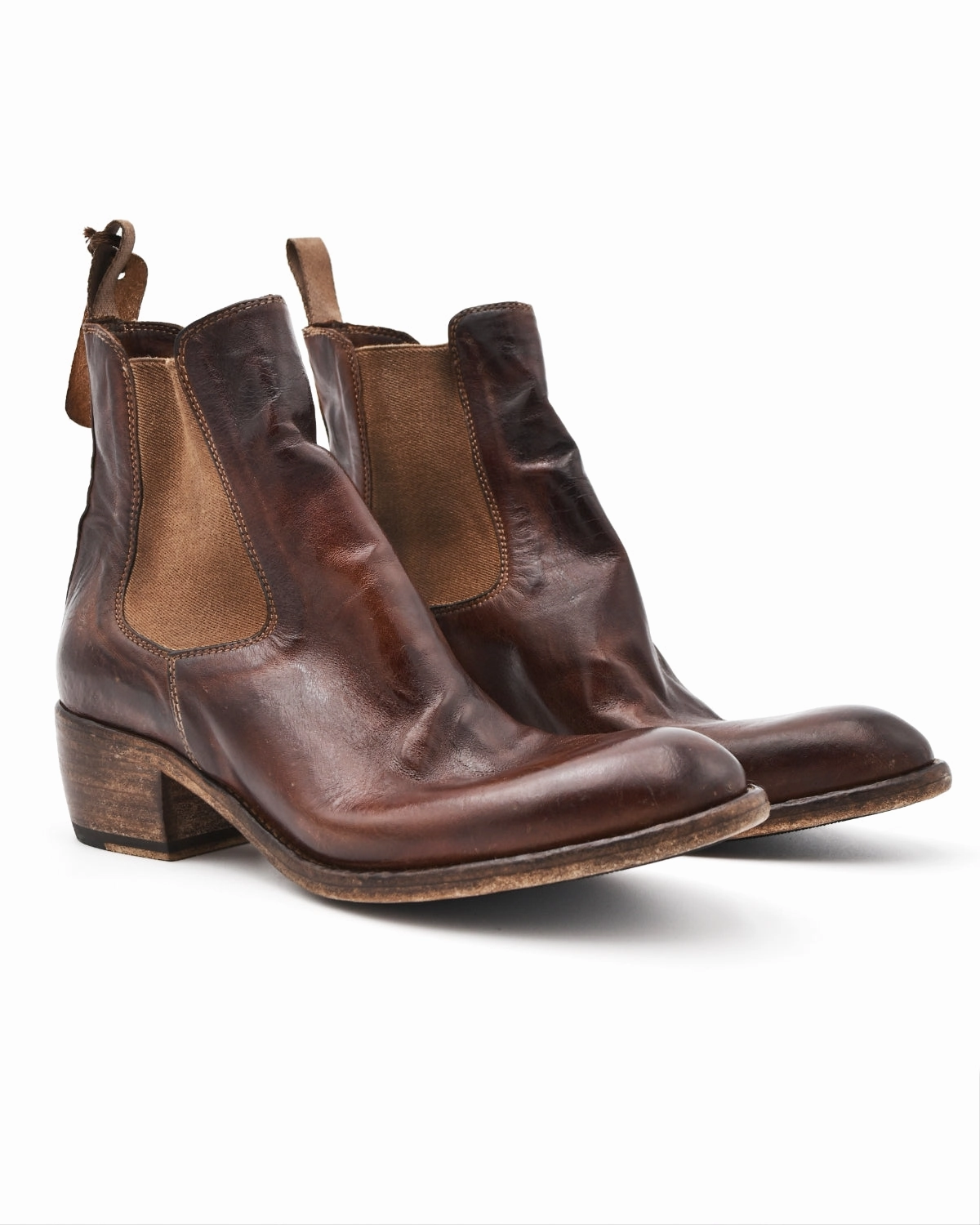 Mid Chelsea Boot Shoto Chelsea Boot in Crinkled Mahogany Brown