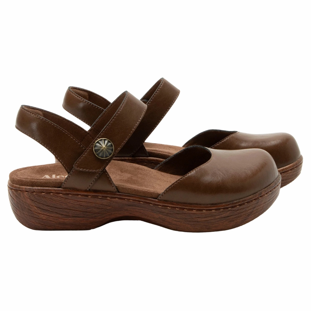 Alegria Opal Walnut Leather Shoe (Women's) Palace Clogs