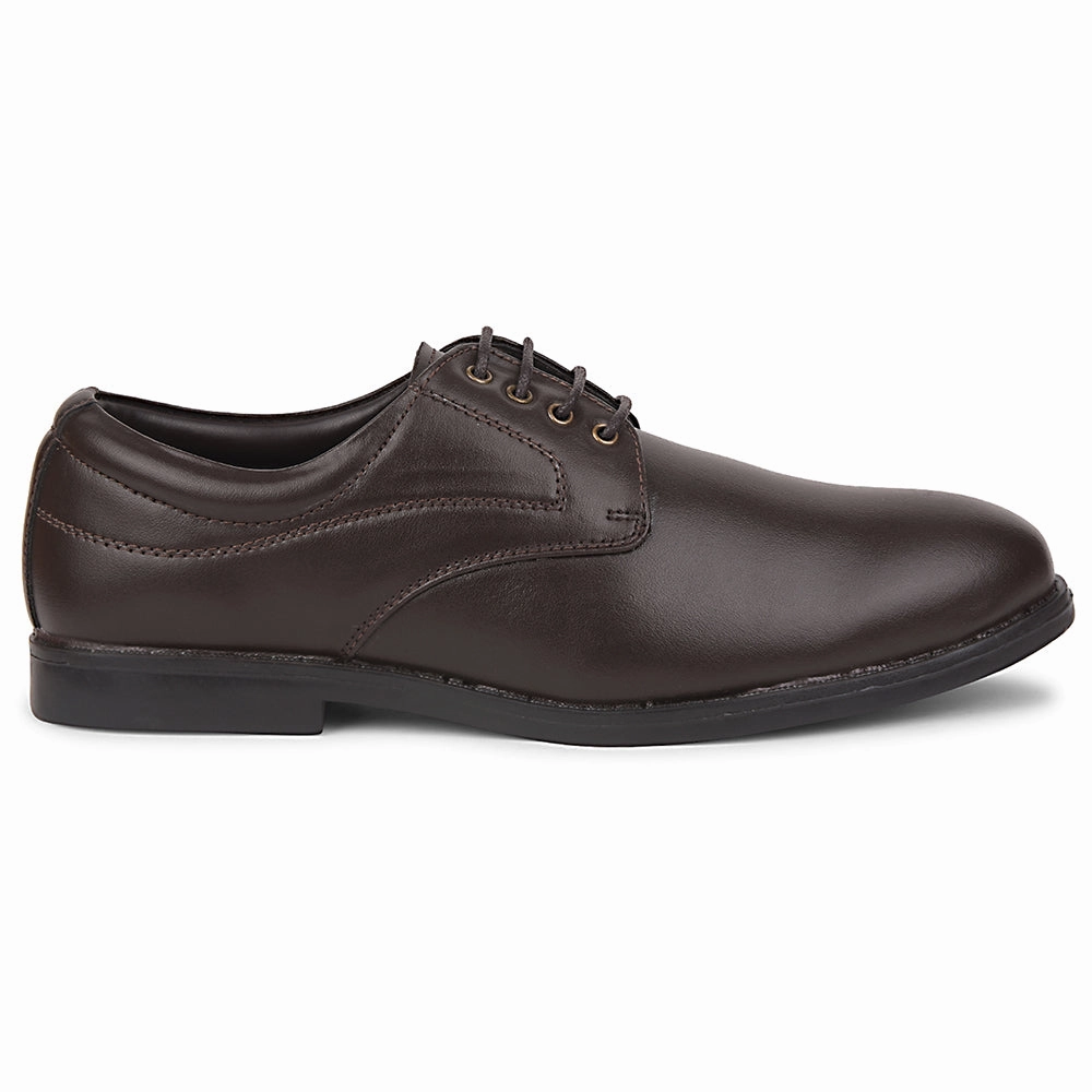 Derby Shoes Rubber Sole Fortune Brown Formal Lacing Derby Shoes For Men MAJESTIC-1 By Liberty