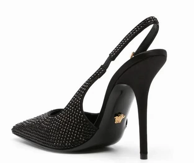 Versace Medusa '95 crystal slingback pumps High Heels On Grass