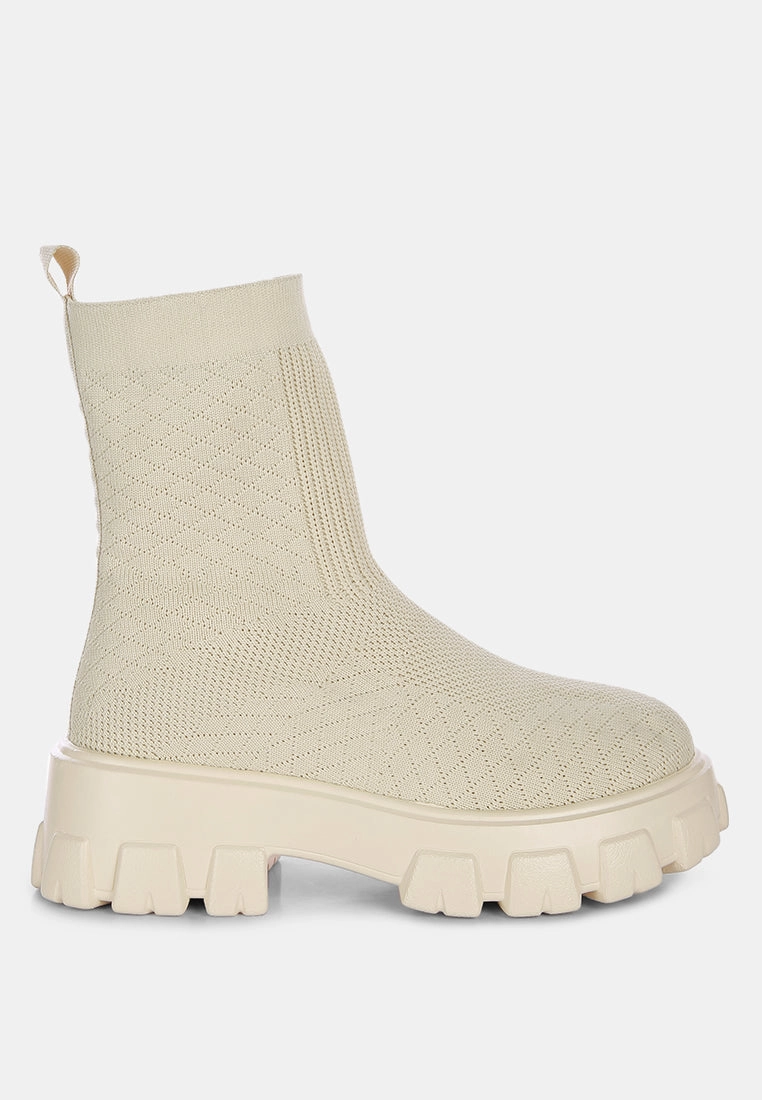 mallow stretch knit ankle boots Keene Boots