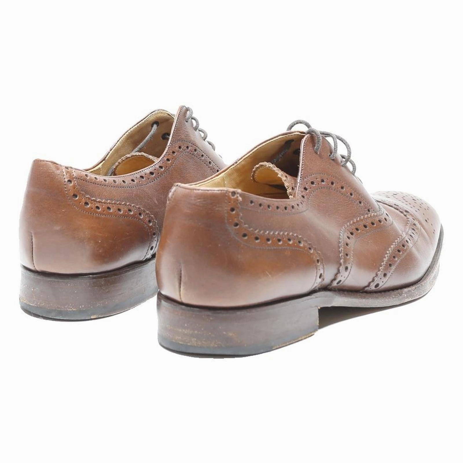 SHOEPASSION Mens Leather Brogue Shoes Brown UK 8.5 Classic Dress Formal Tan Oxford Brogues