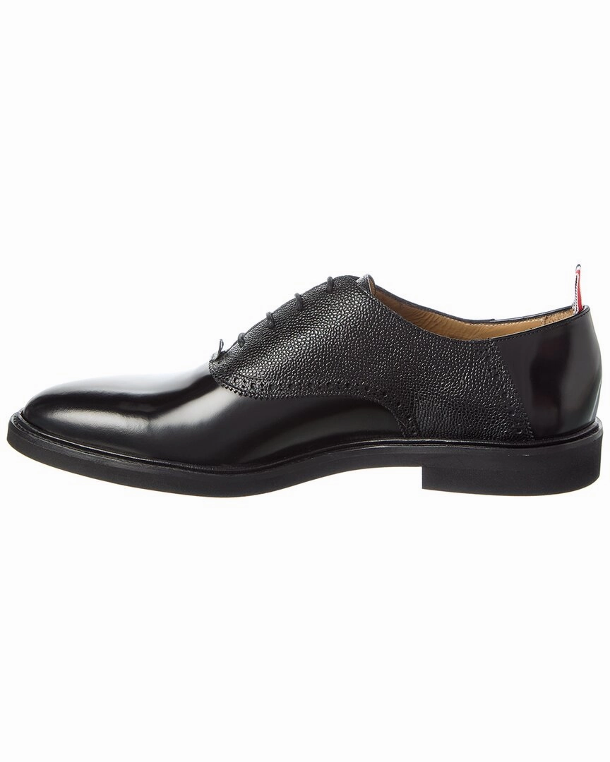 Metallic Platform Oxfords Thom Browne Logo Leather Oxford
