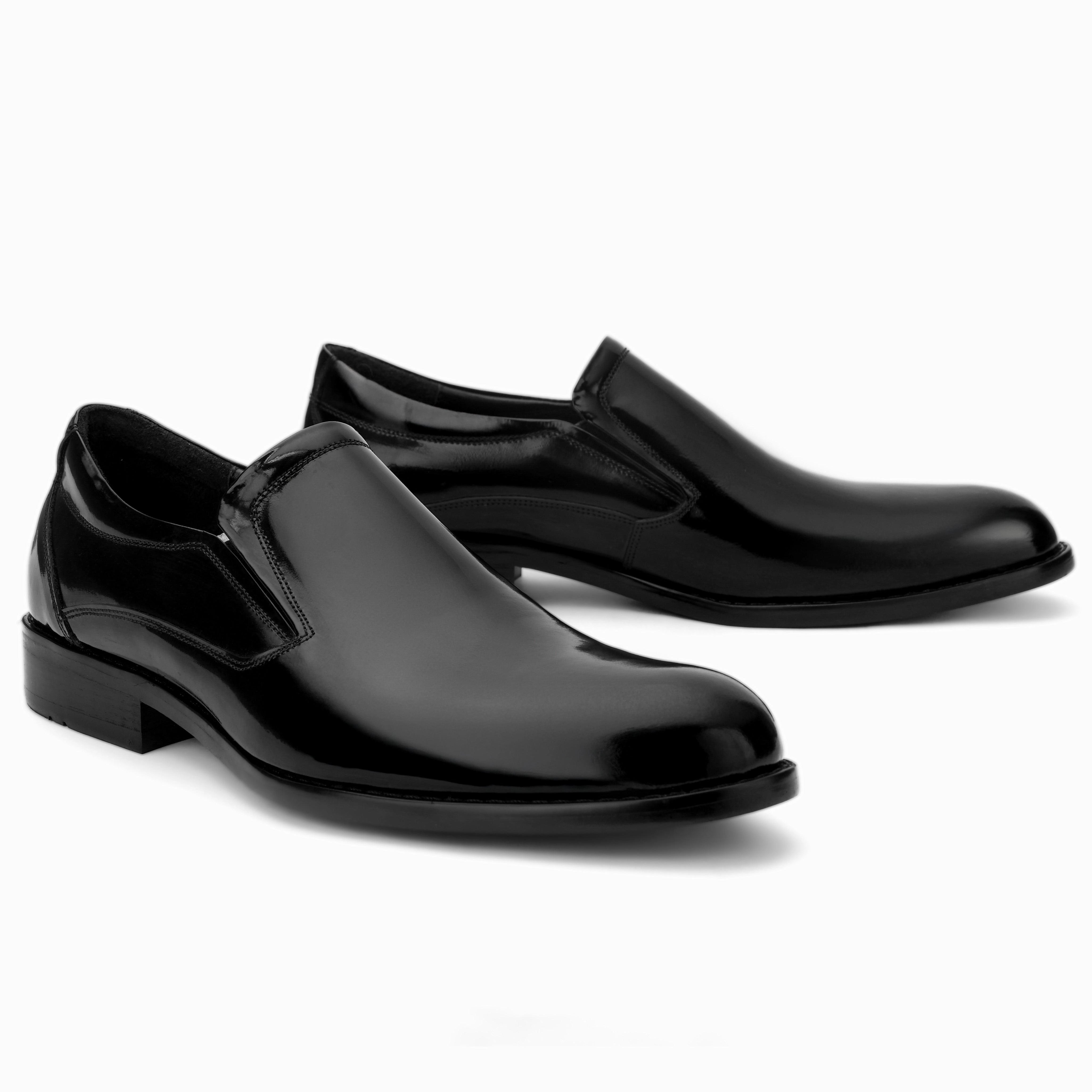 Suede Casual Derby Shoe Brio Classic Urban Gloss Loafer - Black