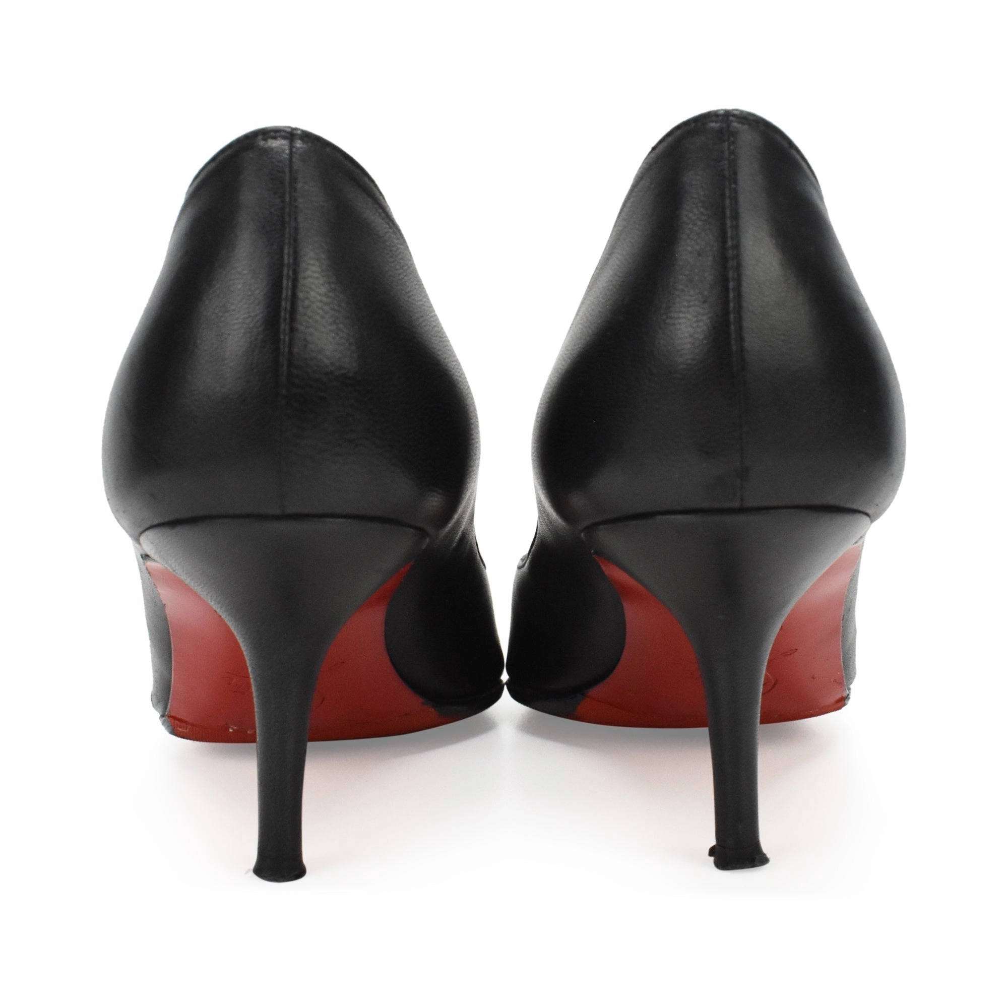 Christian Louboutin 'Materna Peep' Pumps  - Women's 38.5 Leather Heel Boots