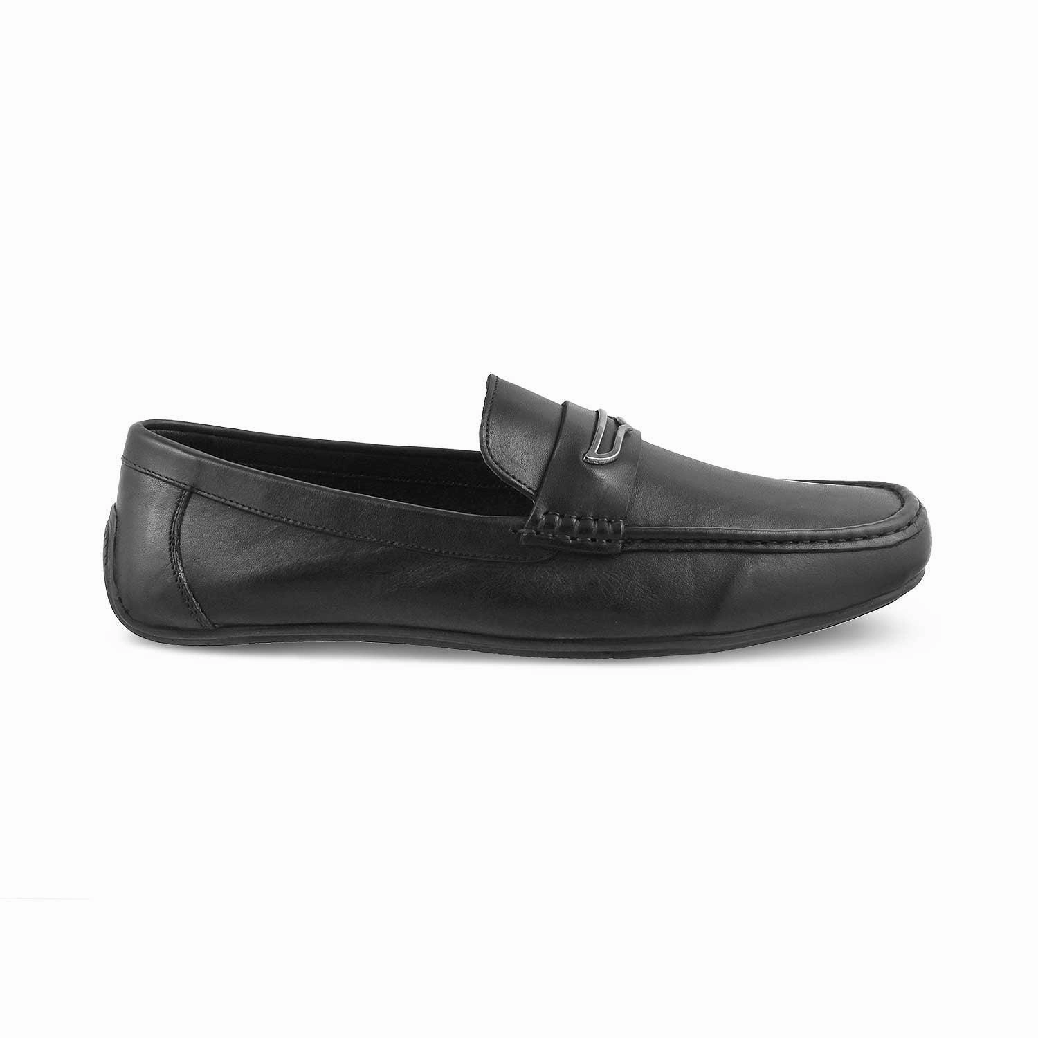 The Yodry Black Men's Leather Driving Loafers Tresmode Ferragamo Ornament Loafers