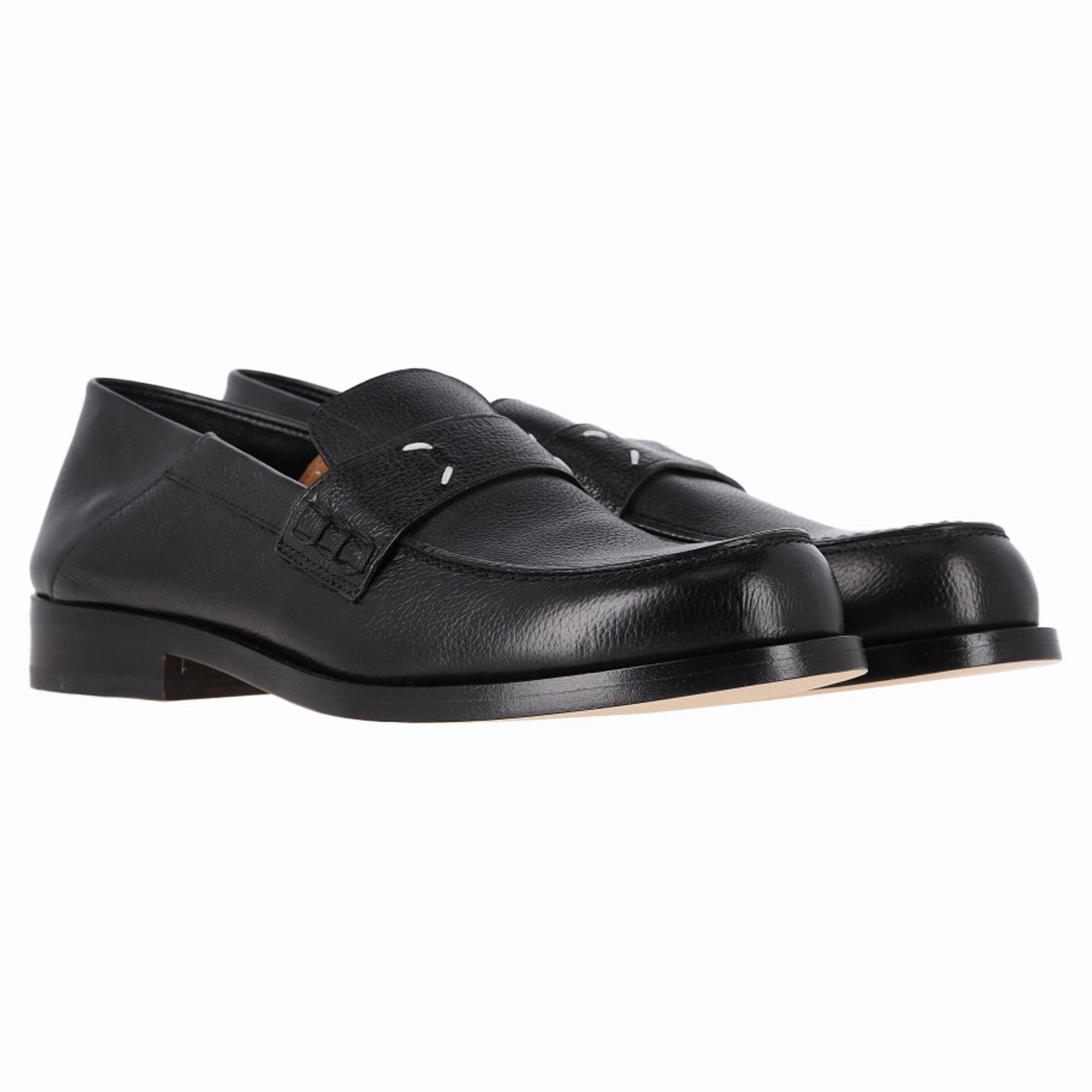 Gucci Penny Loafers Maison Margiela 4-Stitch Loafers in Black Leather