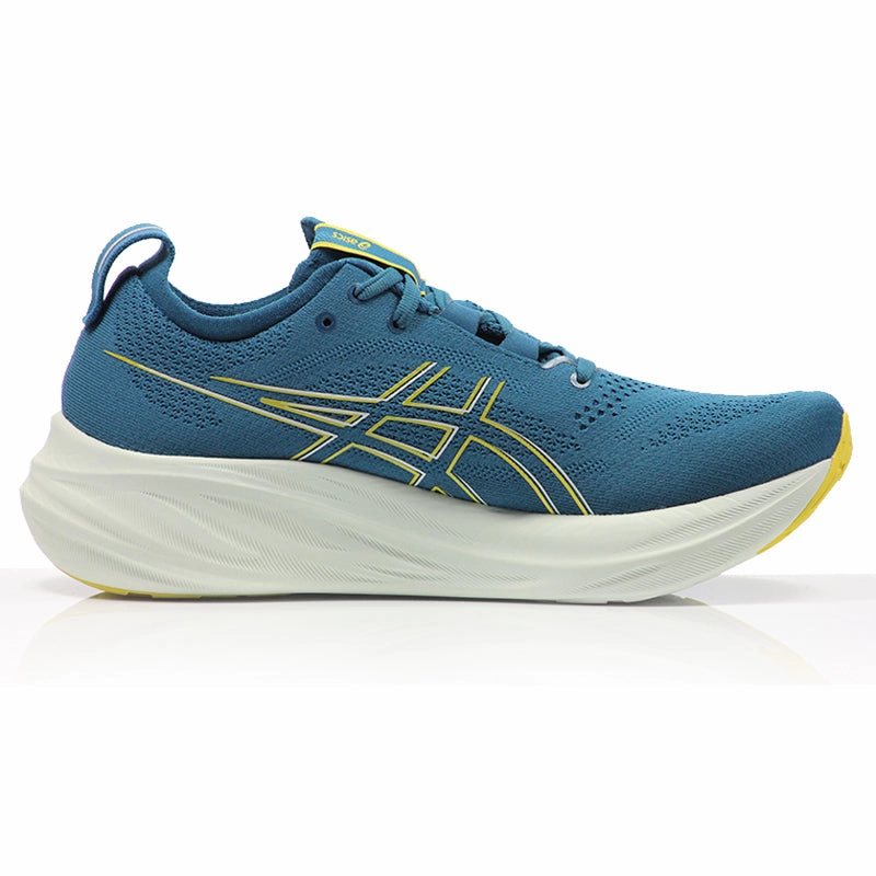 Memory Foam Running Shoes Asics Gel Nimbus 26 Men's Running Shoe - Evening Teal/Light Mustard