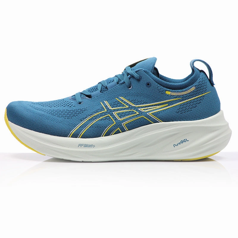 Go Run Shoes Asics Gel Nimbus 26 Men's Running Shoe - Evening Teal/Light Mustard