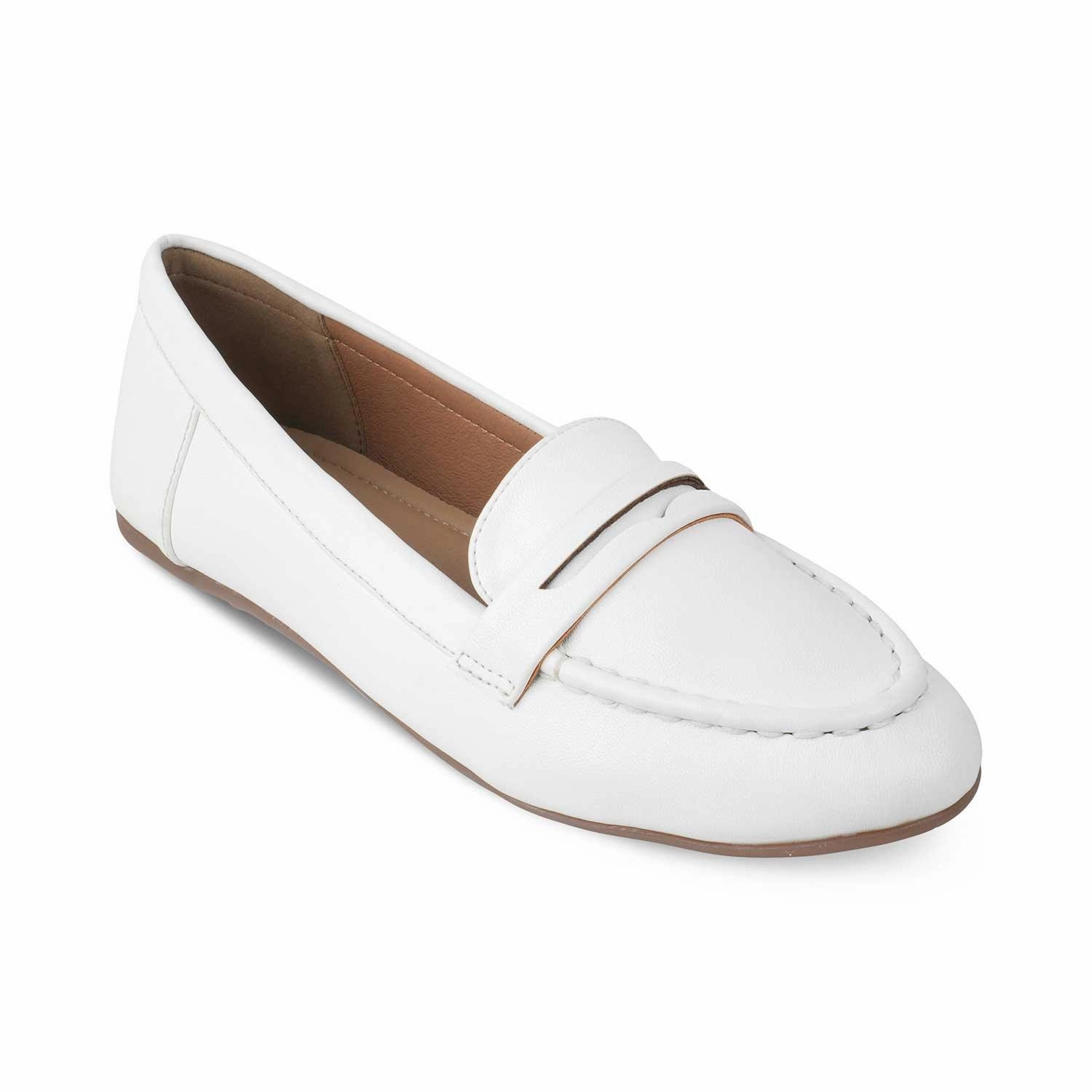 Loafers Womens The Snap White Women's Casual Loafers Tresmode