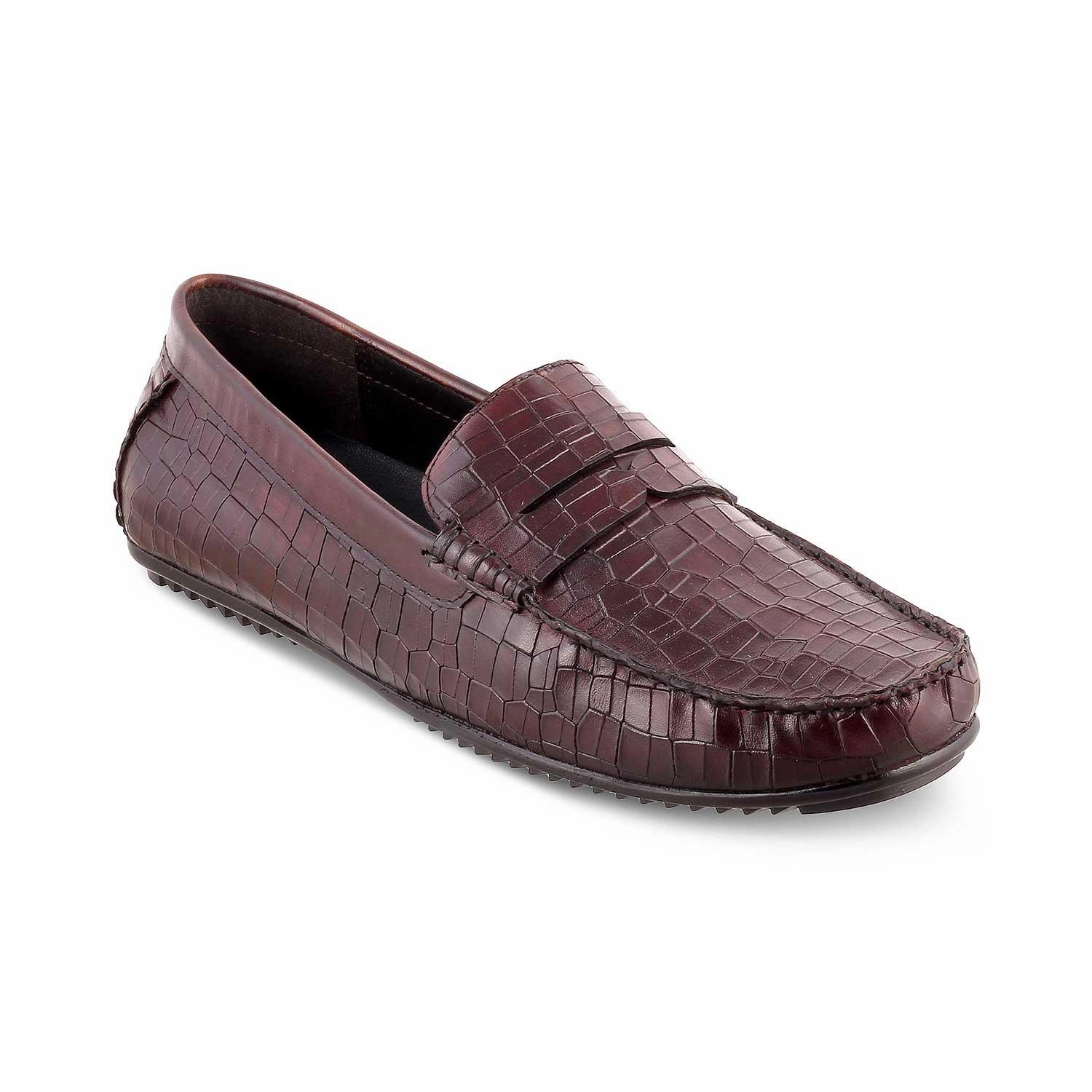 The Avyo Brown Men's Leather Loafers Tresmode Venetian Loafers