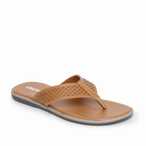 Coolers Casual Tan Flip-Flop For Men K2-154 By Liberty Chaco Leather Flip Flops