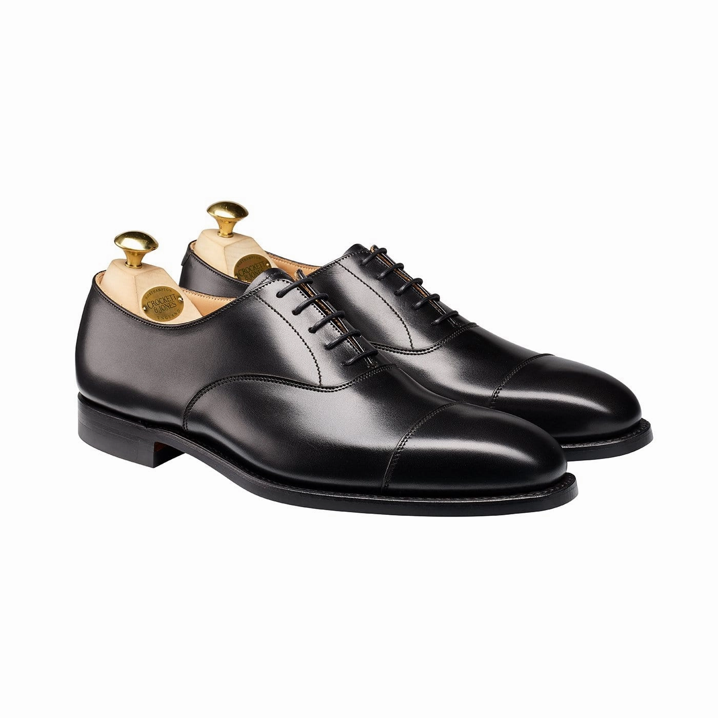 Dark Oxford Shoes Hallam Black Calf (City Sole)