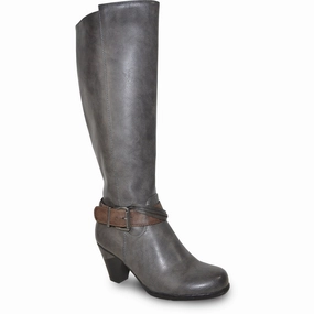 VANGELO Women Boot HF8420 Knee High Dress Boot Grey Knee High Rock Boots