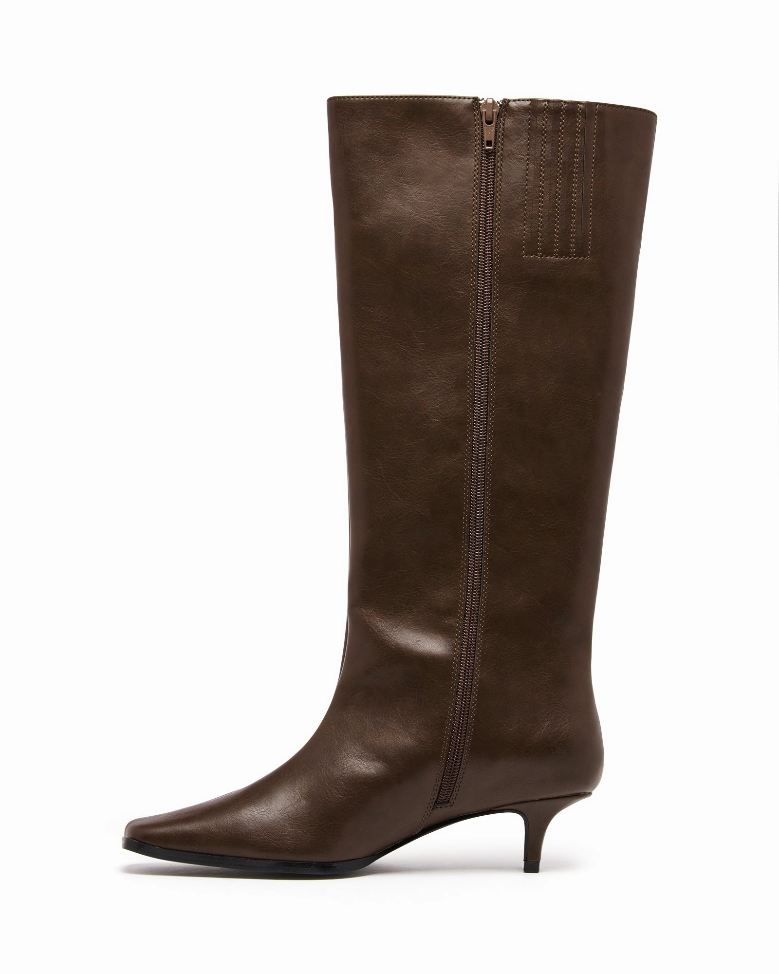 Spicy Tall Boot Chocolate High Heels Worn