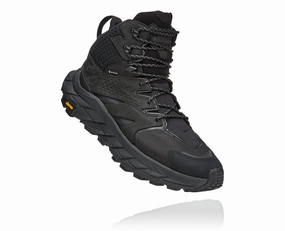 Trail Running Shoes Philippines Hoka Mens Anacapa Mid GTX - Black/Black (1122018-BBLC)