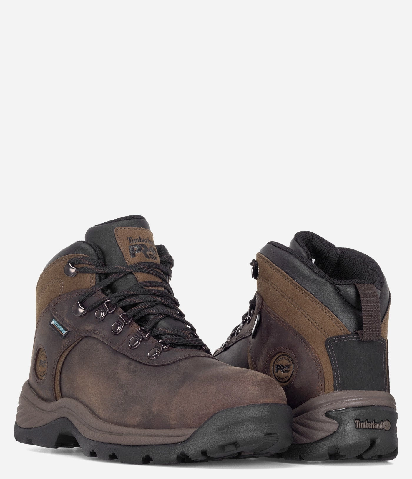 Timberland PRO Flume Waterproof Safety Toe Boot - Men Black Heel Boots