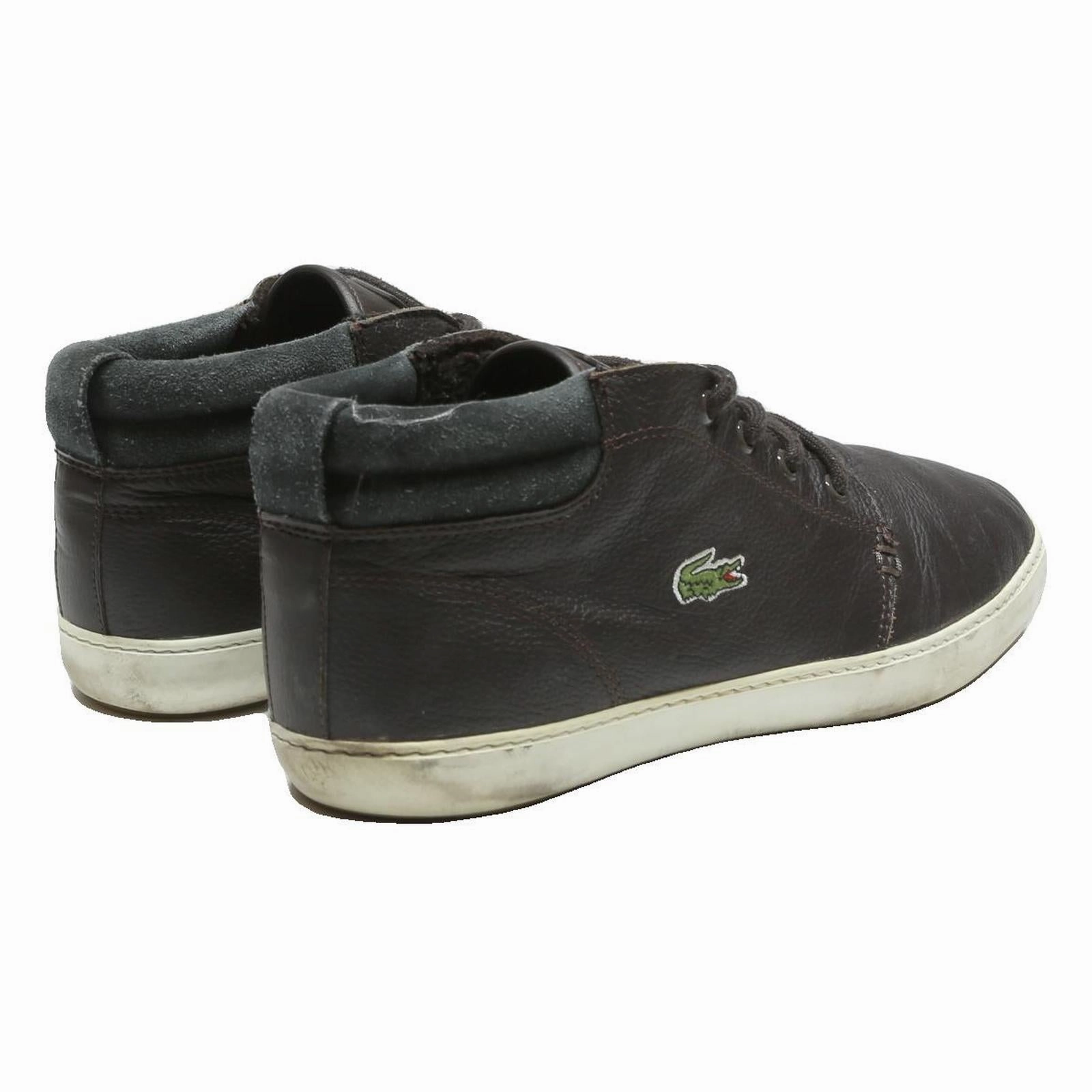 Waterproof Dress Boots LACOSTE Chantaco Mens Leather Ankle Boots Brown UK 9.5 Casual Stylish