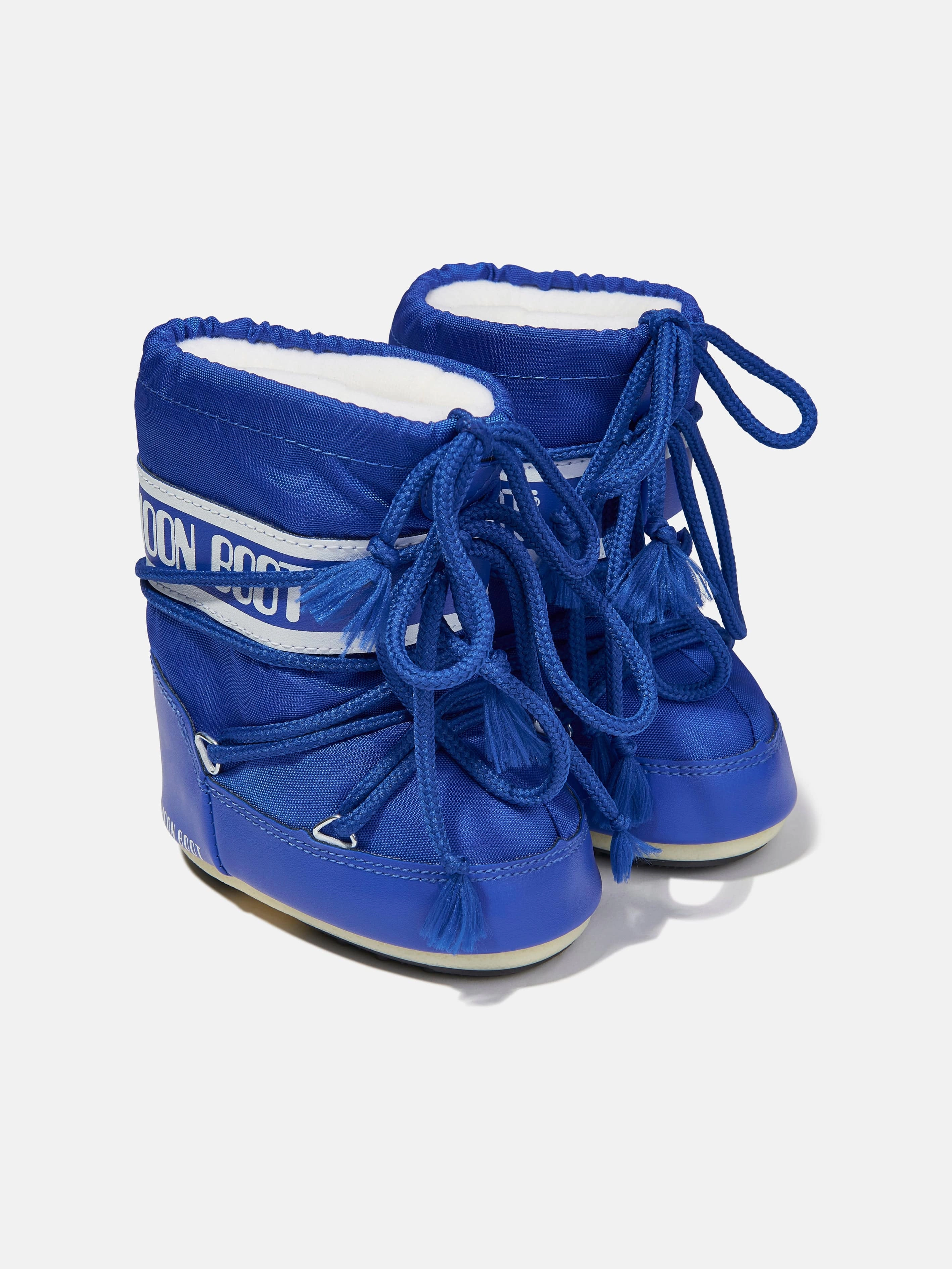 Moon Boot Baby Icon Mini Nylon Snow Boots in Blue Snow Boots Burton